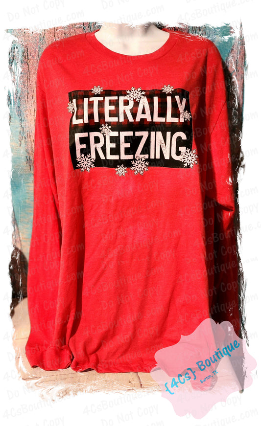 Literally Freezing Heather Red Long Sleeve Size 2XL