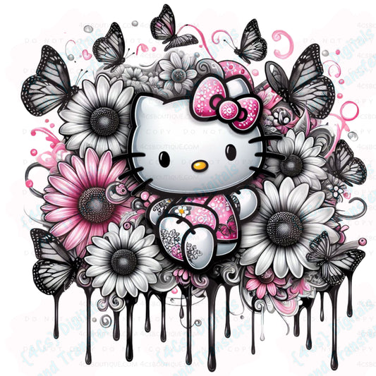 Pink/Black/White Kitty DIGITAL DOWNLOAD