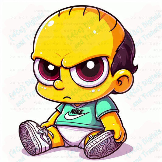 Angry Bald Yellow Baby DIGITAL DOWNLOAD