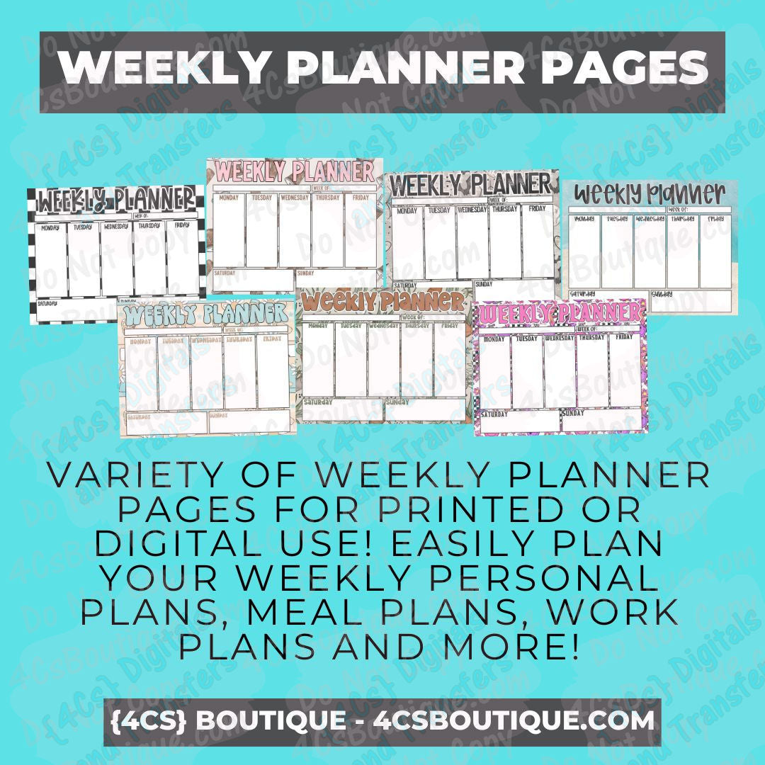 Weekly Digital Planner Pages