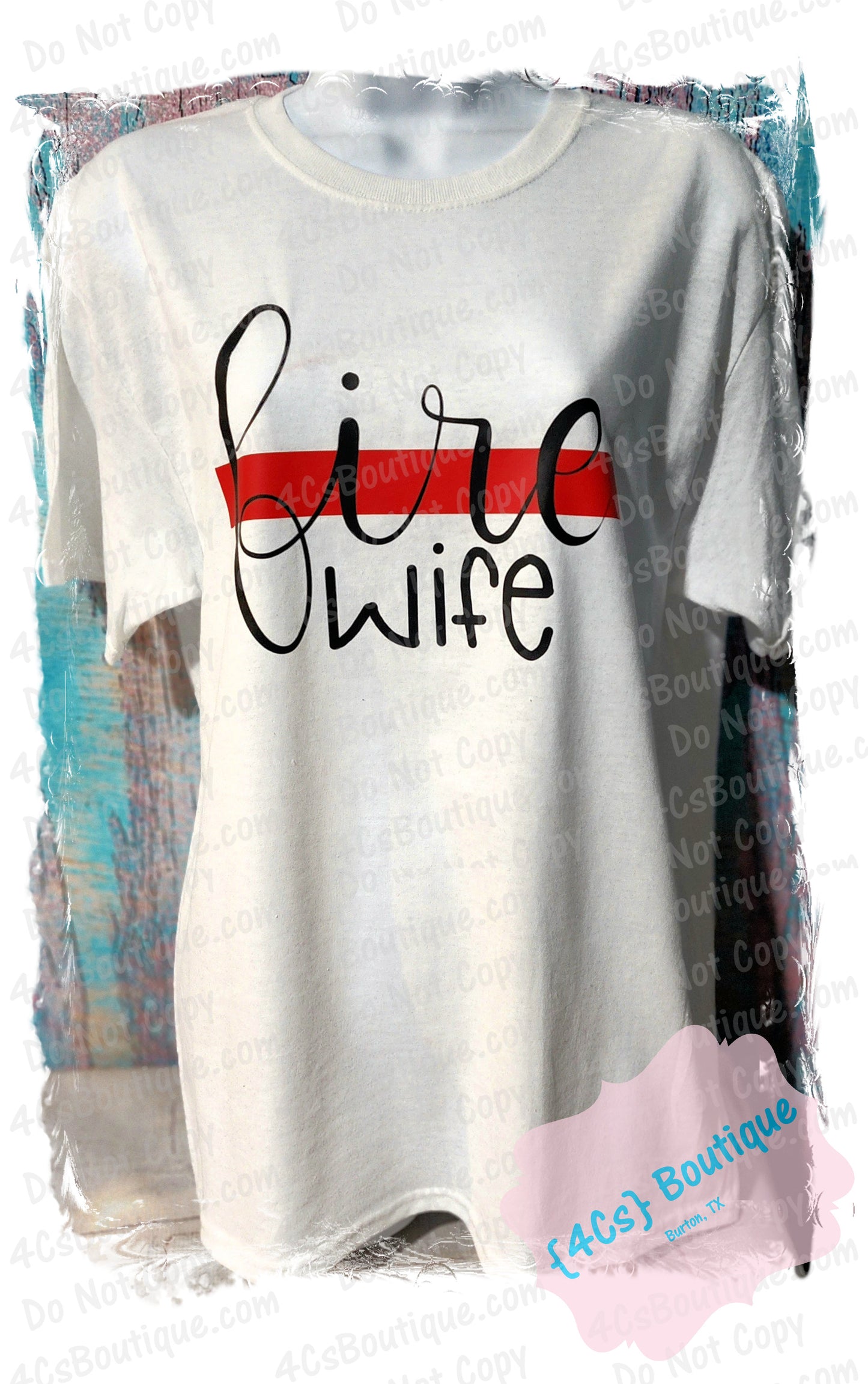 Fire Wife White Shirt Size M