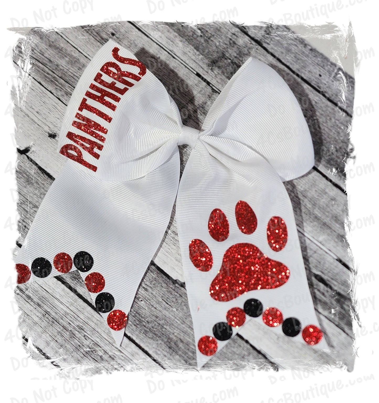 Burton Panthers Glitter Ponytail Cheer Bow #1