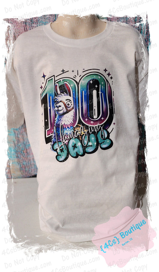 100 Llamazing Days Kids Shirt