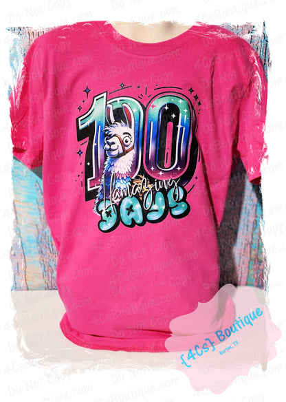 100 Llamazing Days Kids Shirt