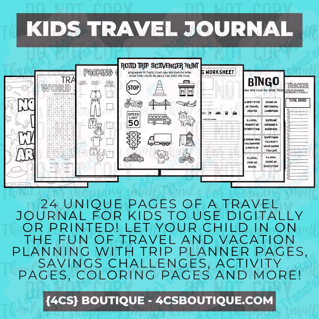 Digital Kids Travel Planner Journal