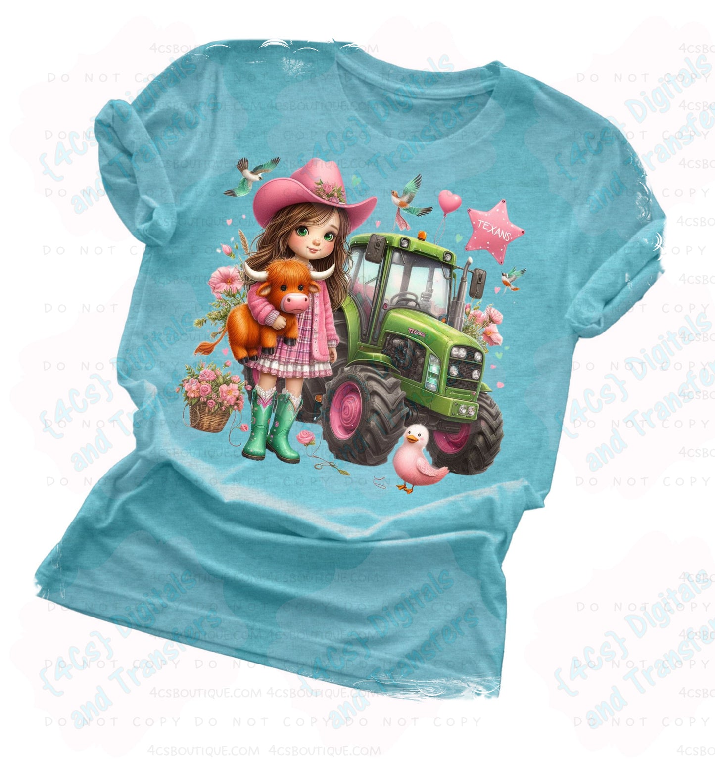 Cowgirl with Tractor DIGITAL DOWNLOAD