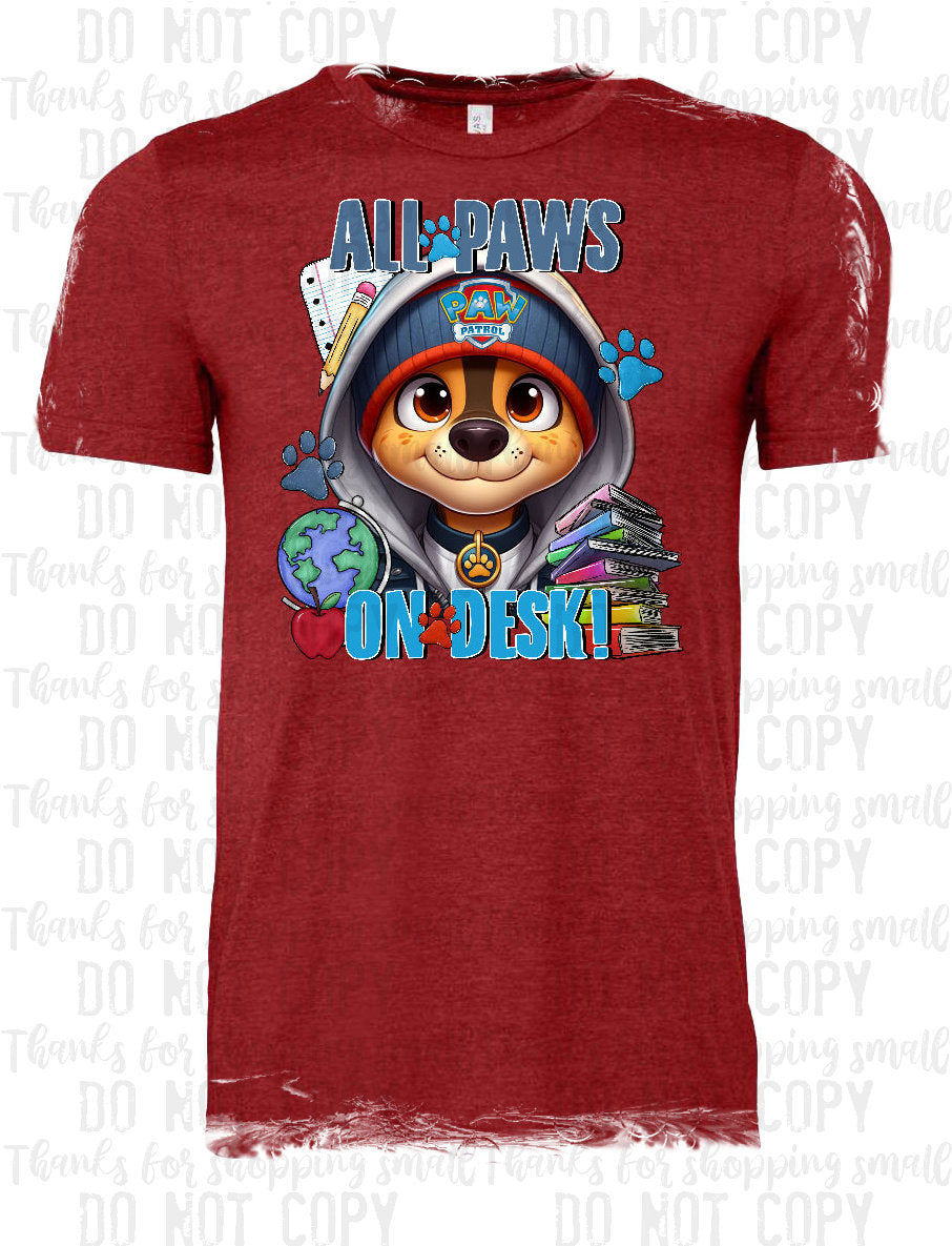 All Paws On Desk Kids Shirt