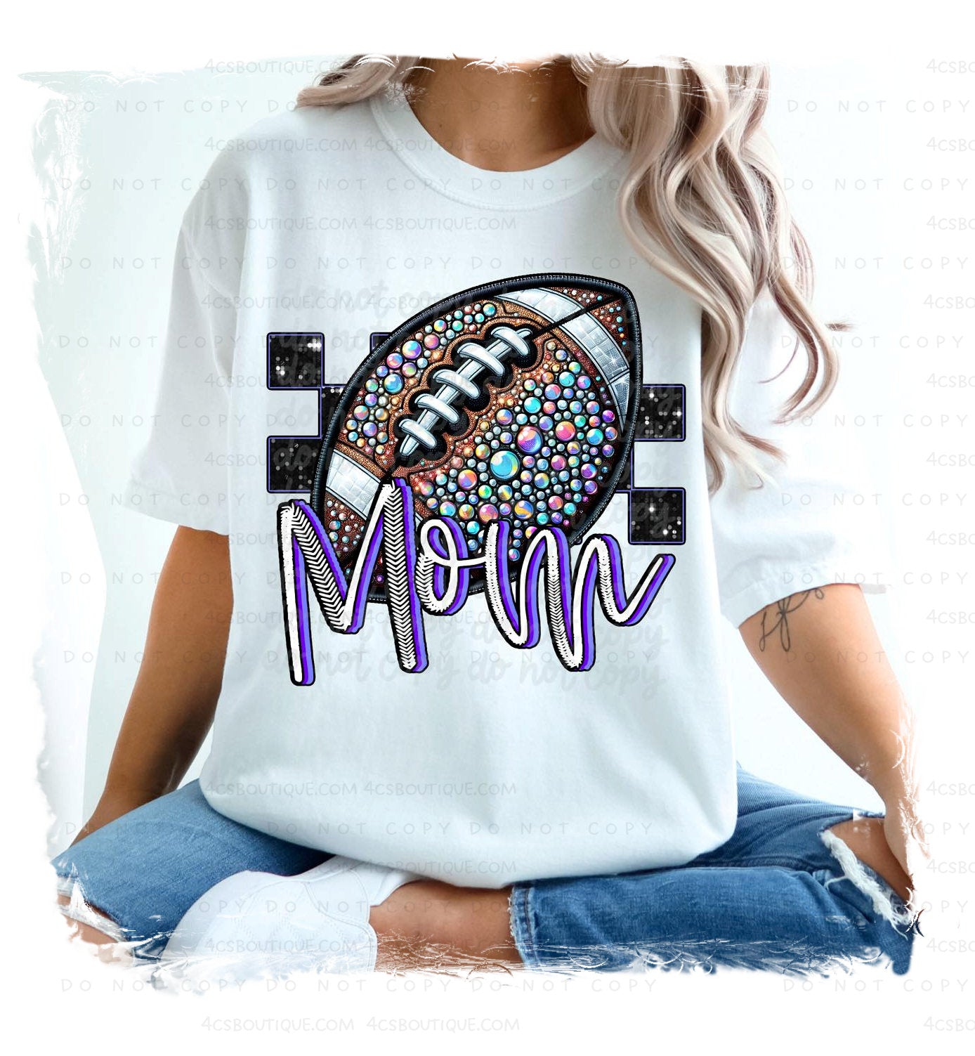 Football Mom Faux Rhinestones