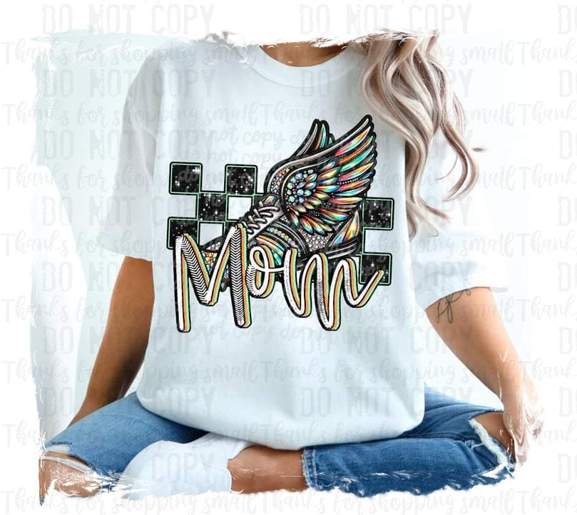 Track Mom Faux Rhinestone Shirt