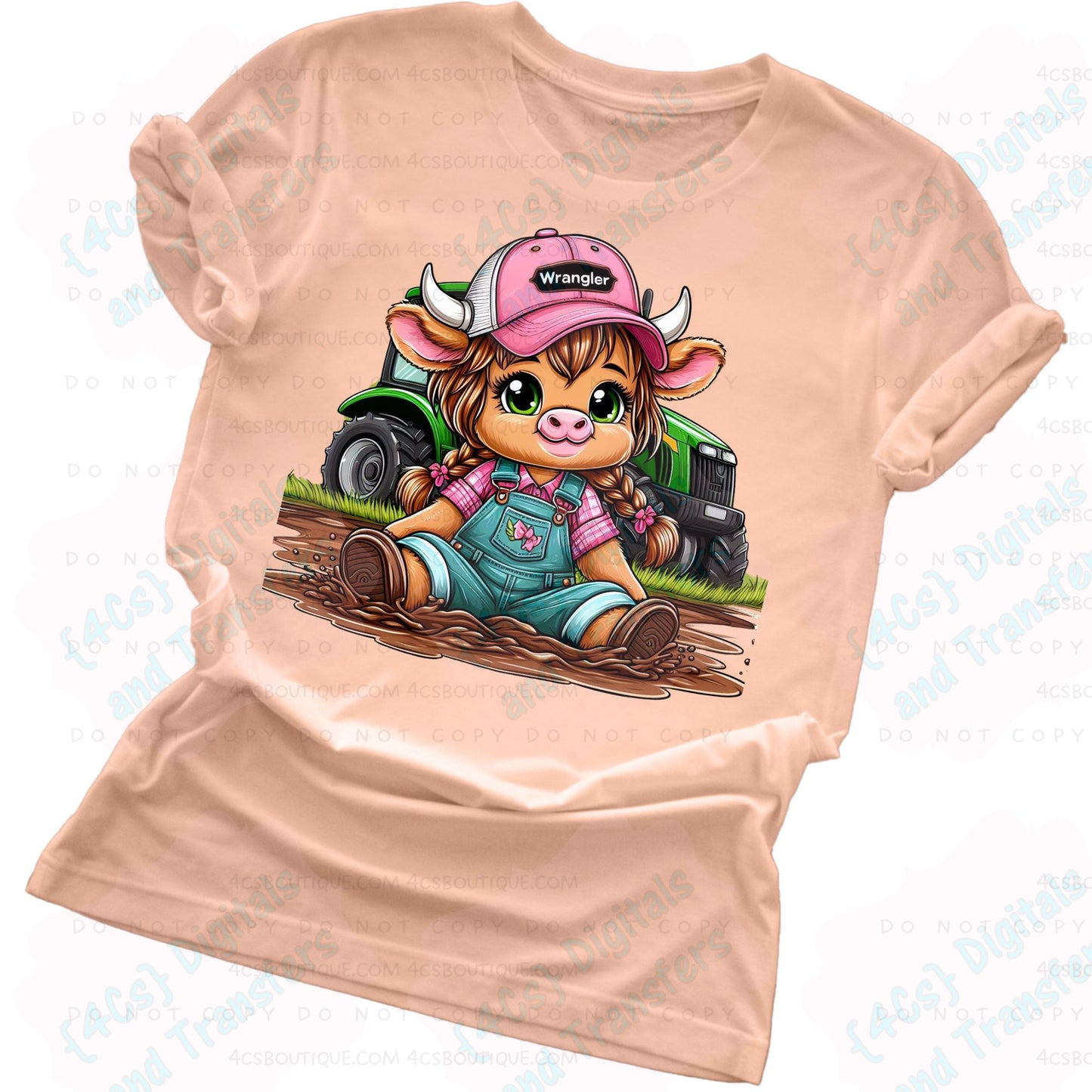 Girl Brown Cow w/ Pigtails DIGITAL DOWNLOAD