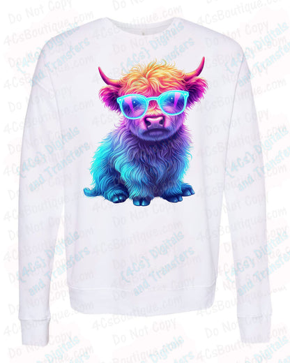 Neon Highland Cow #1 DIGITAL DOWNLOAD