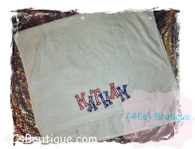 Personalized Appliqued Name Towel