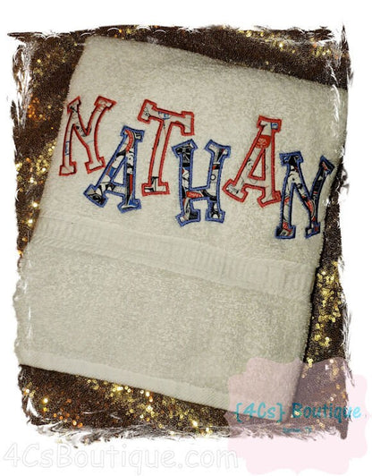 Personalized Appliqued Name Towel