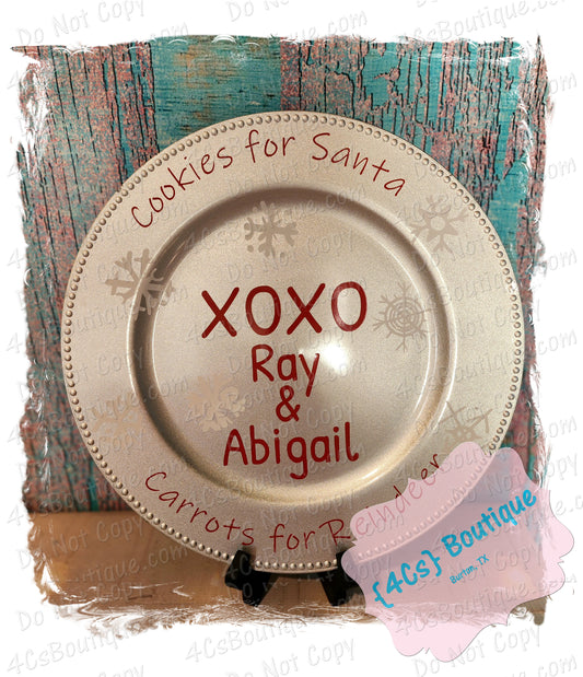 Cookies For Santa Carrots For Reindeer Personalized Plate
