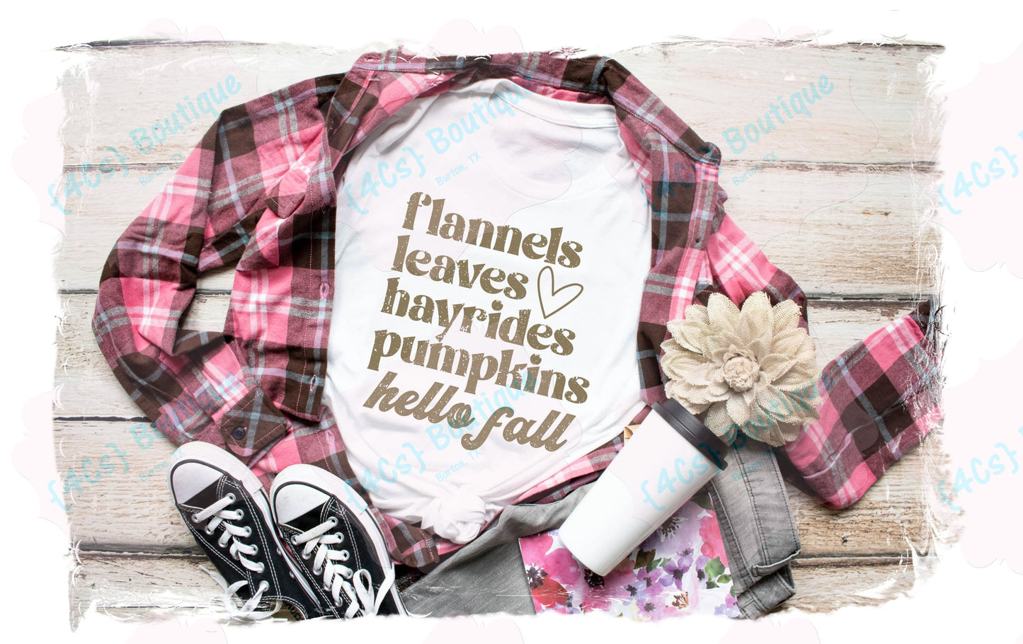 Flannels Leaves Hayrides Pumpkins Hello Fall