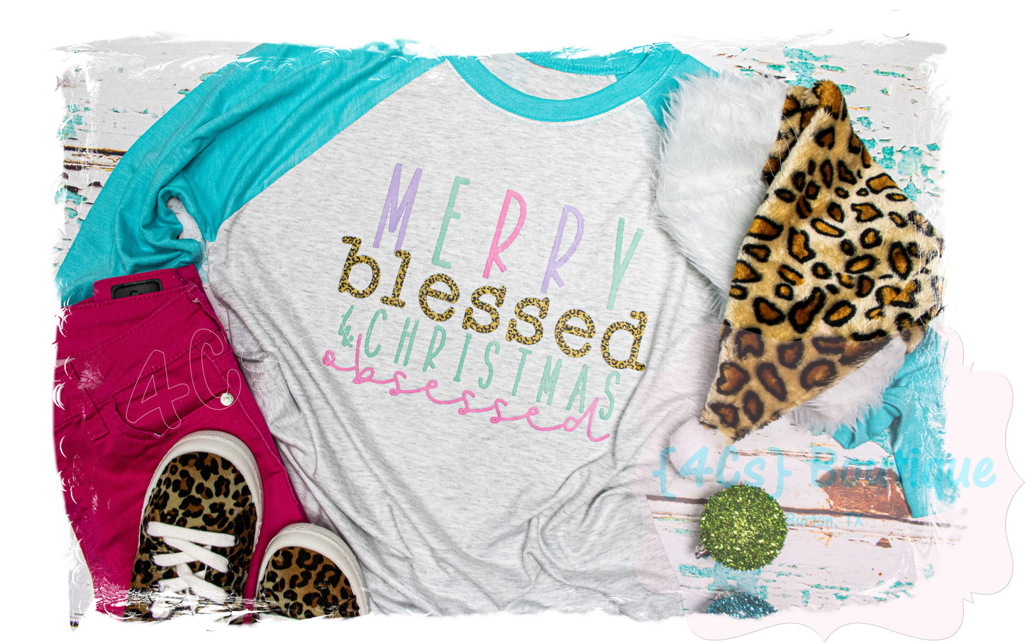 Merry Blessed & Christmas Obsessed Shirt (Pink)
