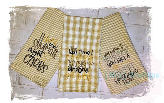 Set of 3 Custom Kitchen Towels | Kitchen Collection | 4Cs Boutique