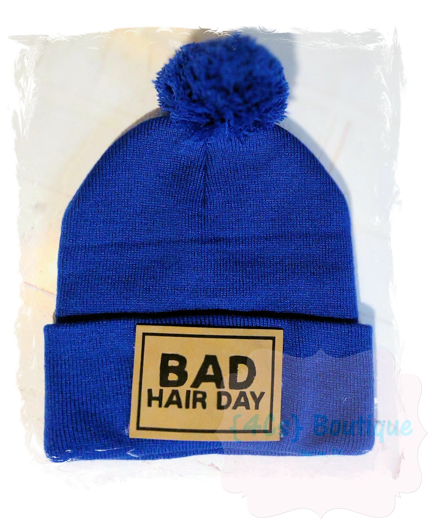 Bad Hair Day Leather Patch Beanie