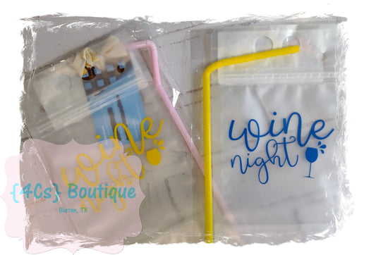 Wine Night Adult Drink Yellow Pouch