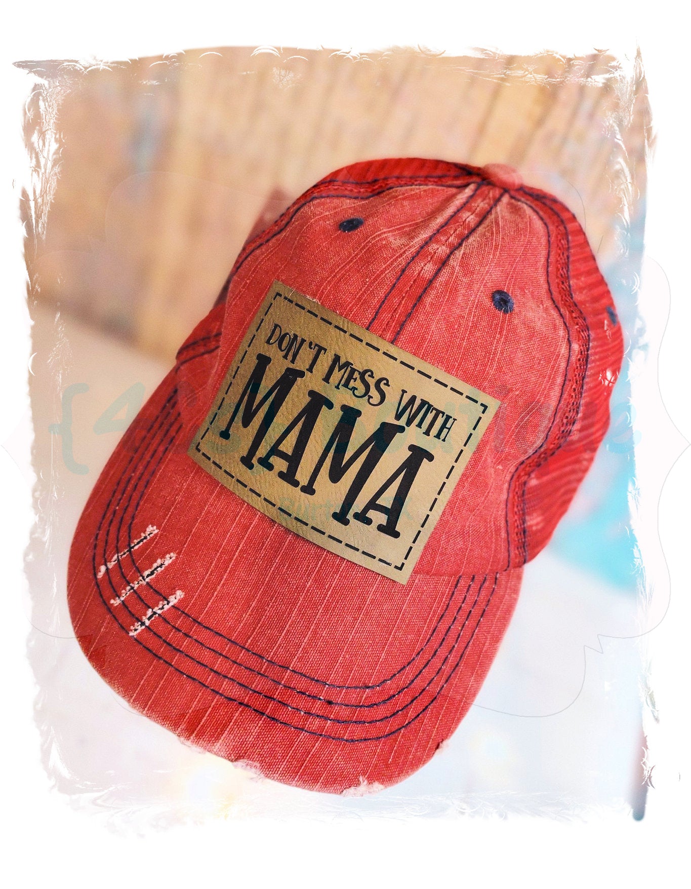 Don't Mess With Mama Leather Patch Cap | Mom Collection | 4Cs Boutique