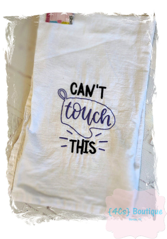 Can't Touch This (Black & Purple) Flour Sack Towel
