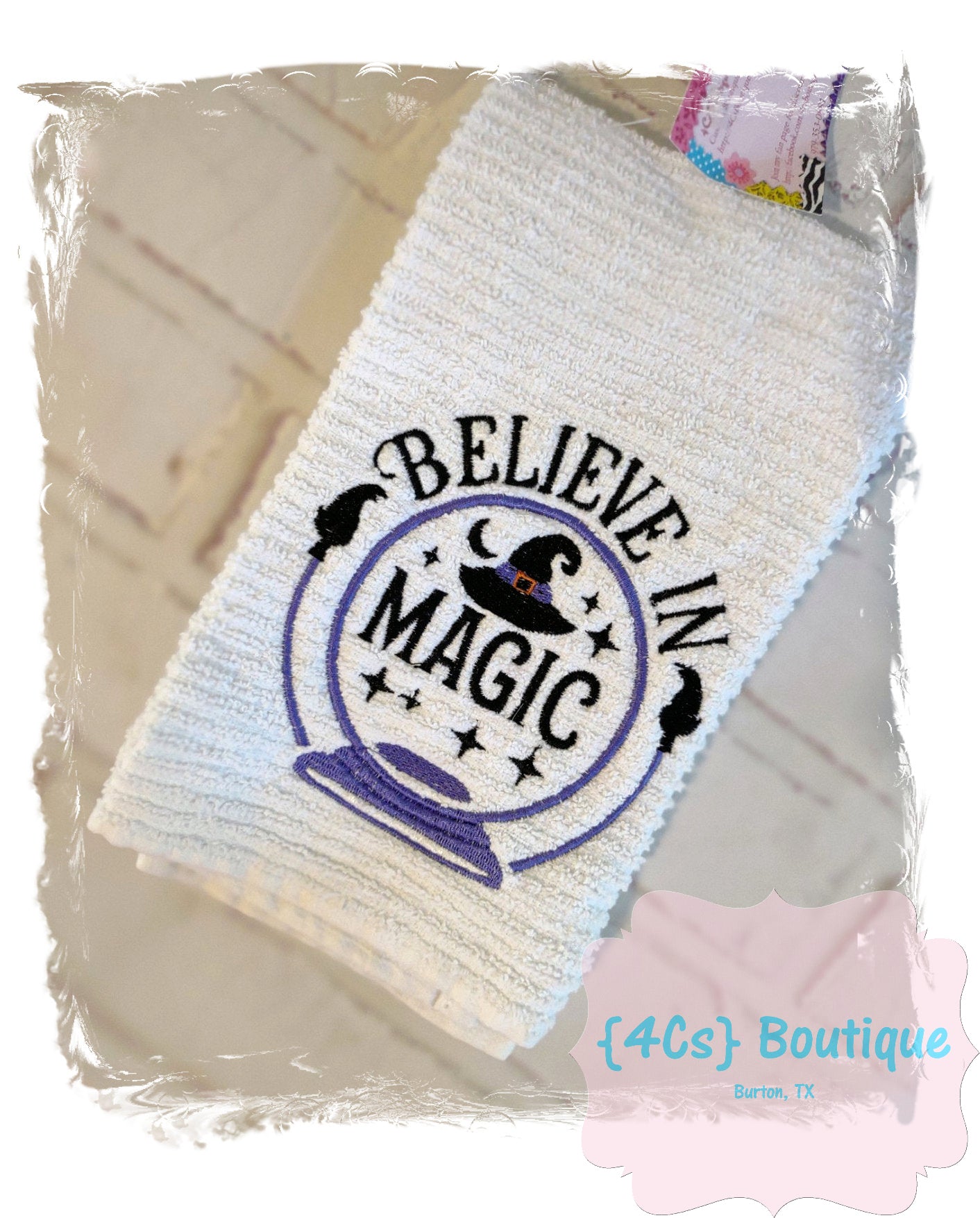 Believe In Magic (Black & Purple) Dish Towel