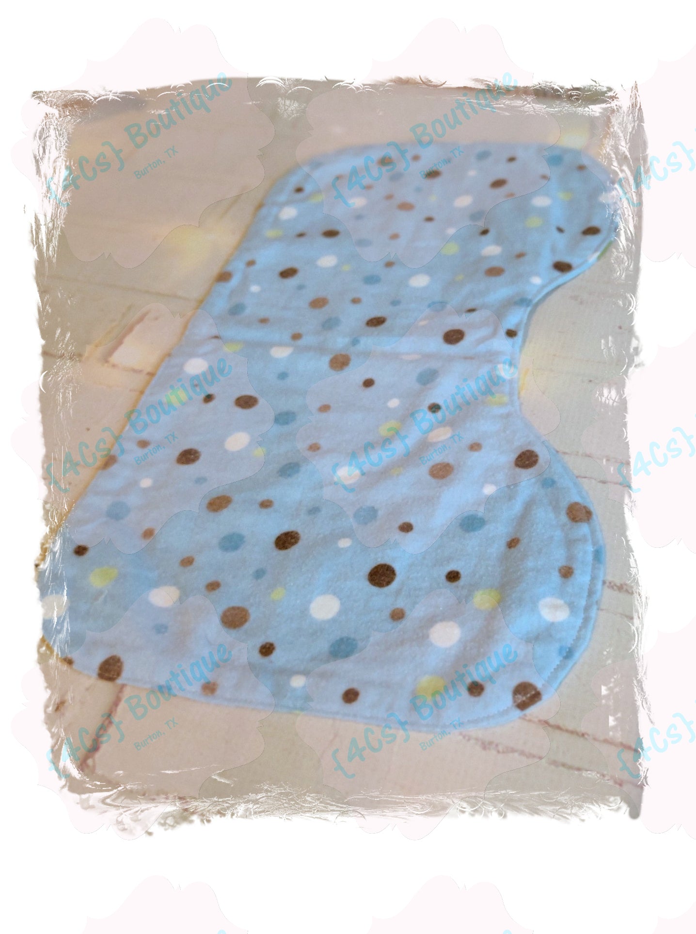 Blue with Dots Contoured Baby Burp Cloth | Baby Collection | 4Cs Boutique