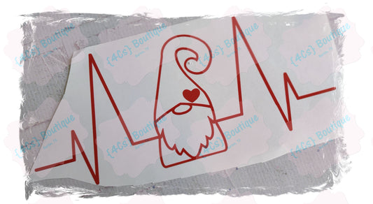 Gnome Heartbeat (Red) Decal