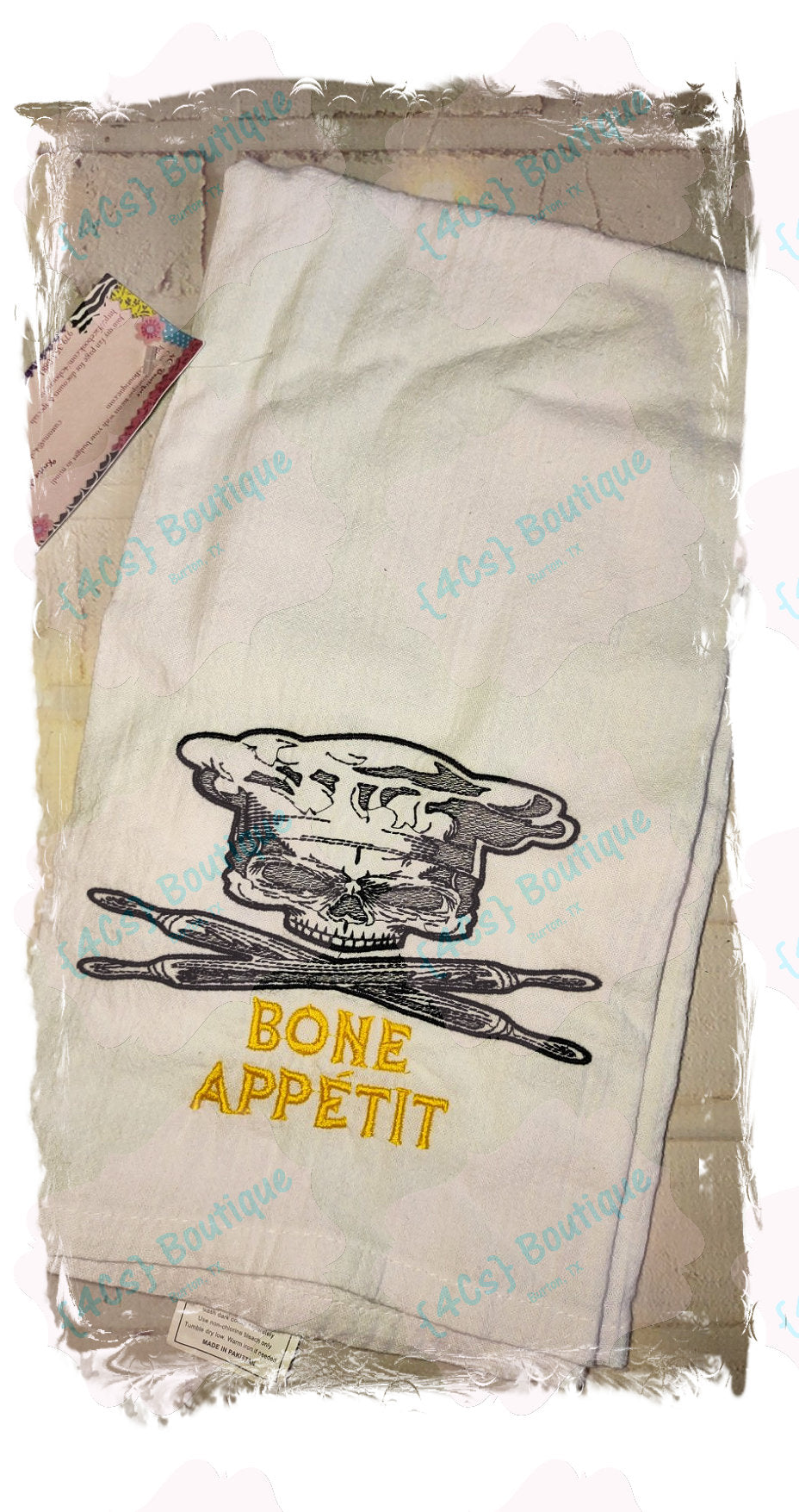 Bone Appetit (Black & Yellow) Flour Sack Towel