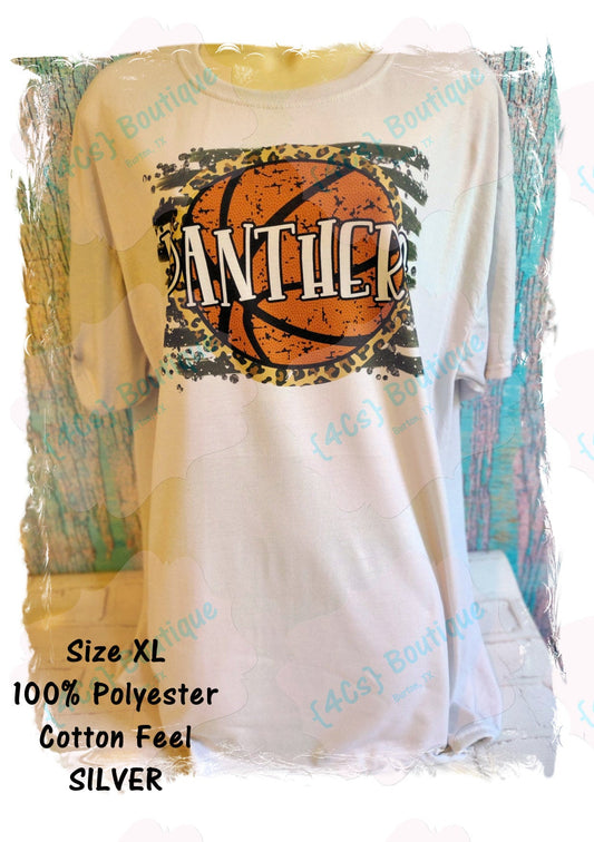 Size X-Large Panthers Basketball Silver Shirt