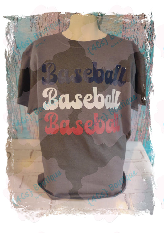 Youth Small Baseball Baseball Baseball Dark Gray Shirt