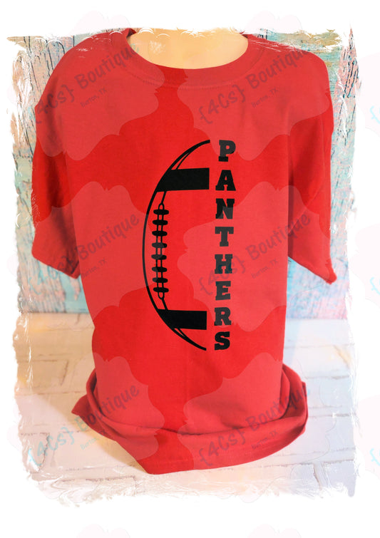 Size Youth Large Panthers Football Red Shirt