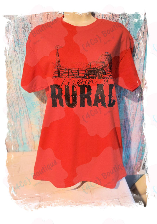 Size Medium Keepin' Rural Red Shirt