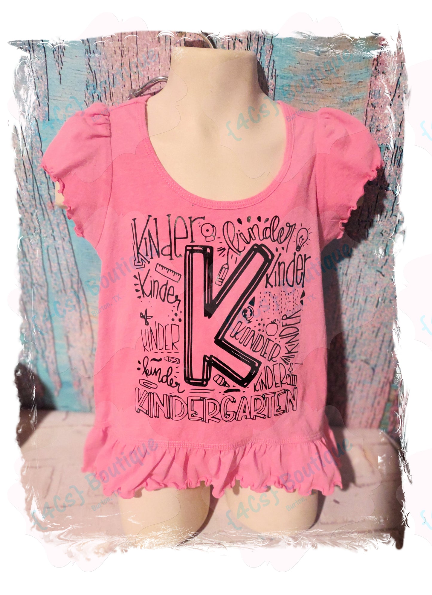 Size 5/6 Kindergarten Pink Ruffled Shirt