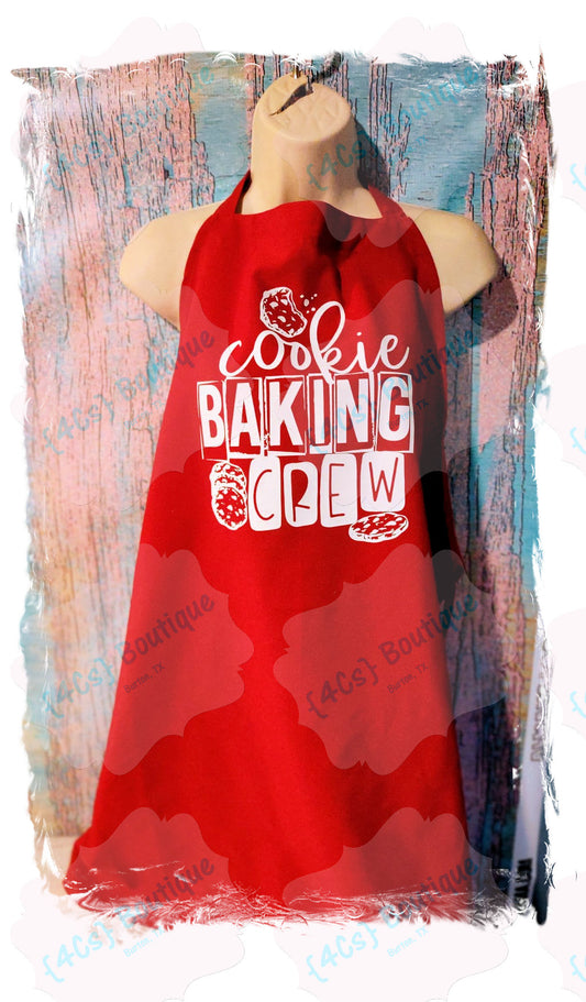 Adult Size Cookie Baking Crew Red Apron
