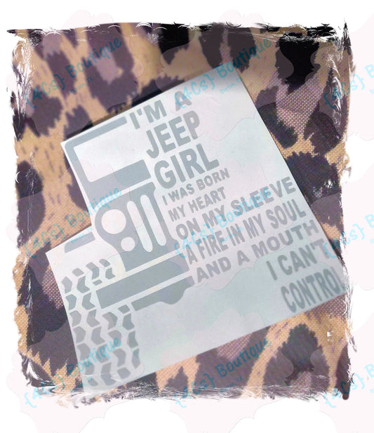 I'm A Jeep Girl (Light Gray) Decal