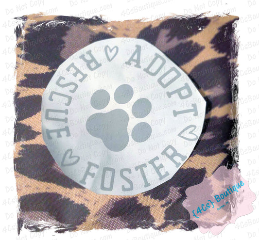 Adopt Rescue Foster (Light Gray) Decal
