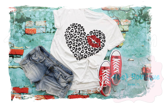 Leopard Heart w/ Kiss Shirt