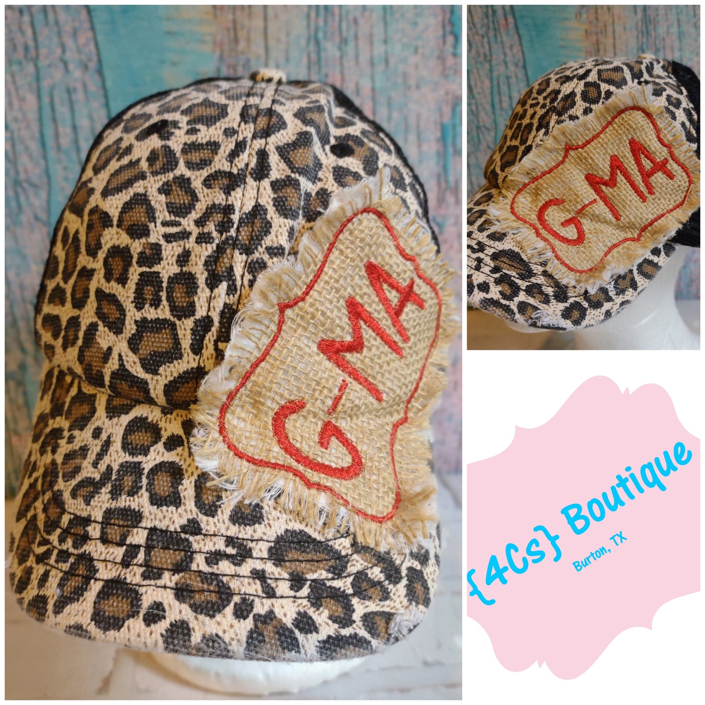 Personalized Burlap Embroidered Patch Cap | Custom Collection | 4Cs Boutique