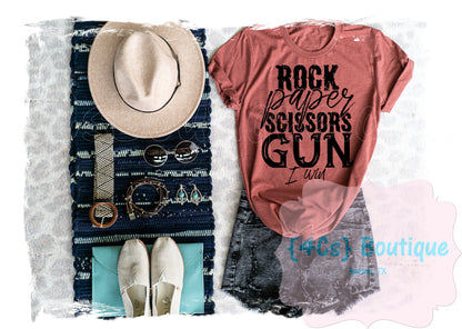 Rock Paper Scissors Gun I Win Shirt