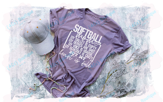 Softball Mom My Wallet Is Empty My Nerves Are Shot Shirt | 4Cs Boutique
