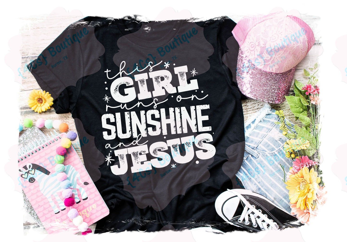 This Girl Runs On Sunshine and Jesus Shirt