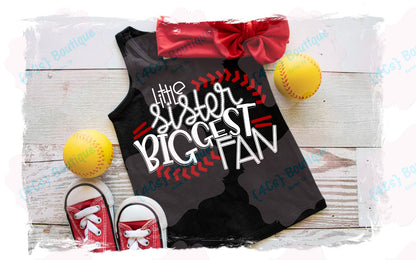 Little Sister Biggest Fan Kids Shirt